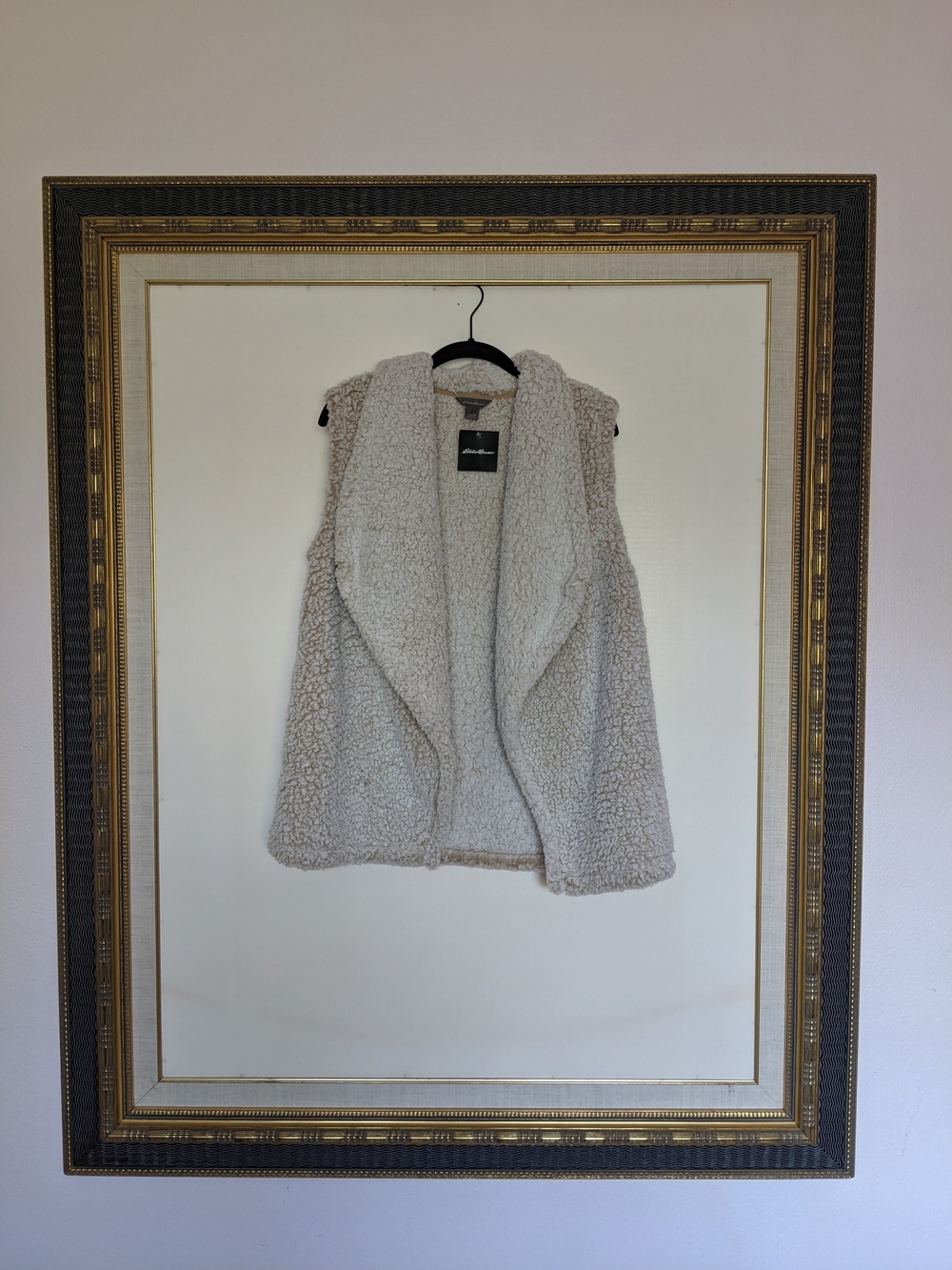Eddie Bauer Cloud Fireside Plush Sherpa Fleece Drape Front Vest - Cream